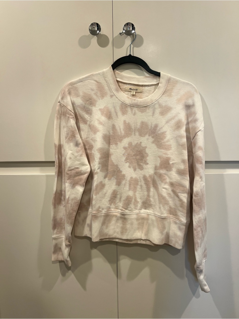Madewell Pale Blush Spiral Tie-Dye Crew Sweatshirt